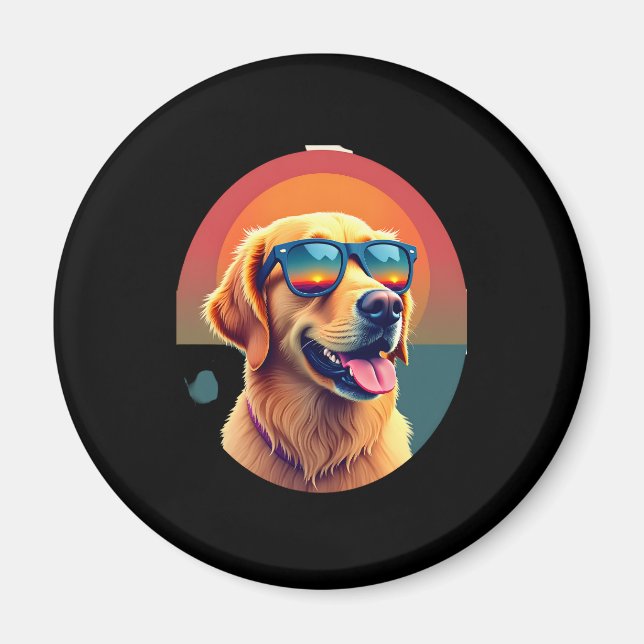Golden Retriever for Kids Boys Girls Sonnenbrille  Magnet (Vorne)