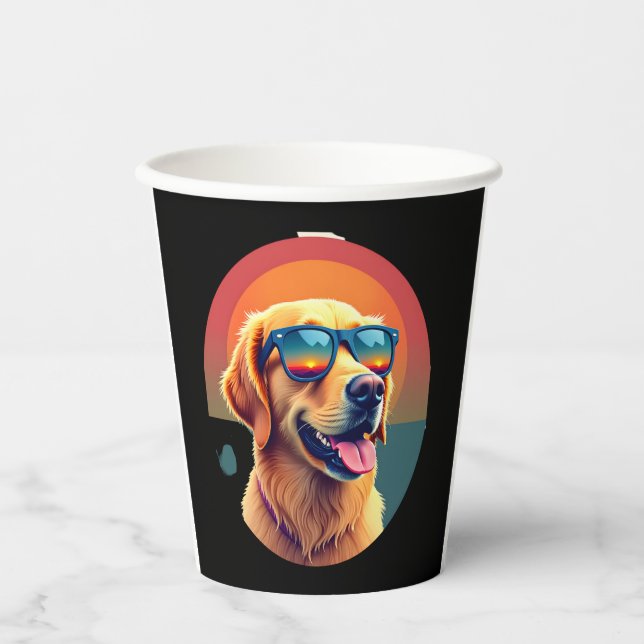 Golden Retriever for Kids Boys Girls Sonnenbrille  Pappbecher (Vorderseite)