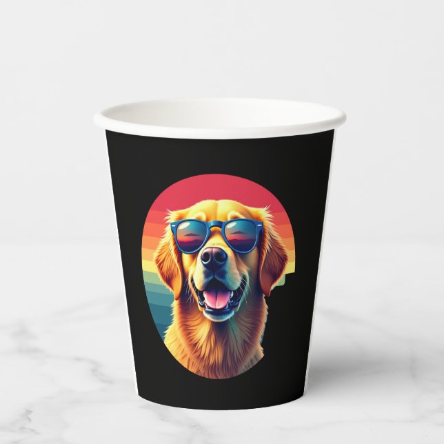 Golden Retriever for Kids Boys Girls Sonnenbrille  Pappbecher (Vorderseite)