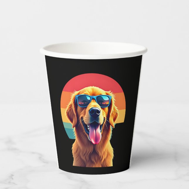 Golden Retriever for Kids Boys Girls Sonnenbrille  Pappbecher (Vorderseite)
