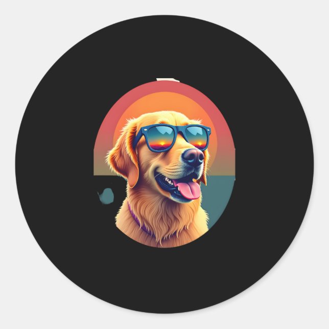 Golden Retriever for Kids Boys Girls Sonnenbrille  Runder Aufkleber (Vorderseite)