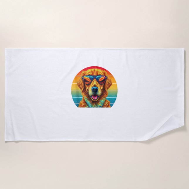 Golden Retriever for Kids Boys Girls Sonnenbrille  Strandtuch (Vorderseite)