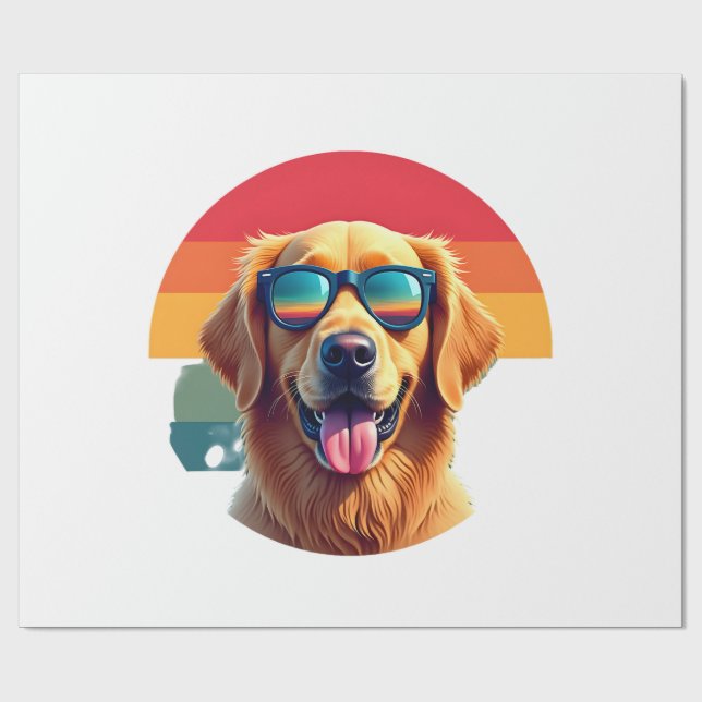 Golden Retriever for Kids Boys Girls Sunglasses Pe Geschenkpapier (Flach)