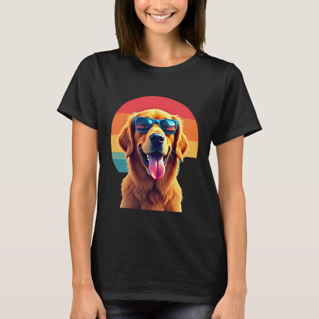 Golden Retriever for Kids Boys Girls Sunglasses Pe T-Shirt (Vorderseite)