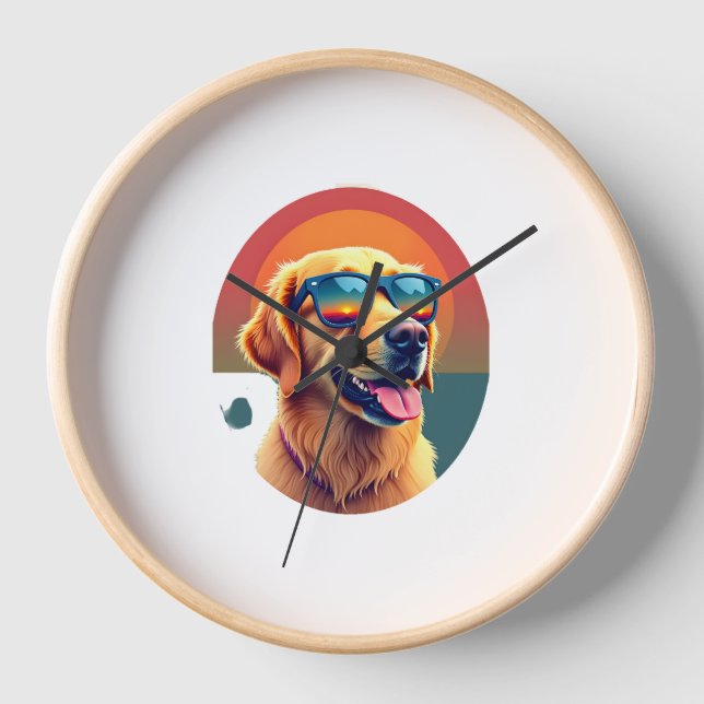 Golden Retriever for Kids Boys Girls Sunglasses Pe Uhr (Vorderseite)