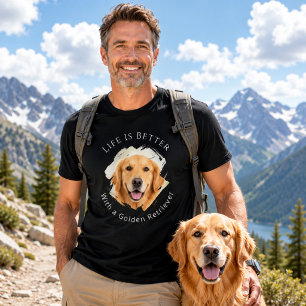 Golden Retriever Foto Das Leben ist besser Männer T-Shirt
