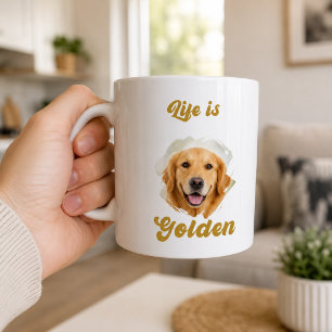 Golden Retriever Foto Das Leben ist golden Kaffeetasse