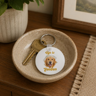 Golden Retriever Foto Das Leben ist golden Schlüsselanhänger