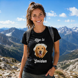 Golden Retriever Foto Das Leben ist golden Schwarz T-Shirt