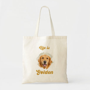Golden Retriever Foto Das Leben ist golden Tragetasche