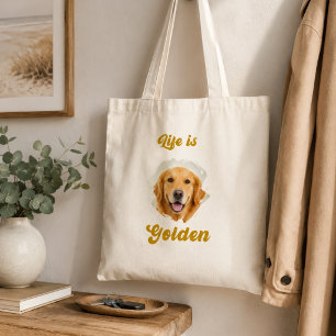Golden Retriever Foto Das Leben ist golden Tragetasche