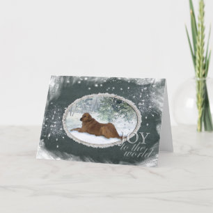 Golden retriever - Freude zur Welt (Grün) Feiertagskarte