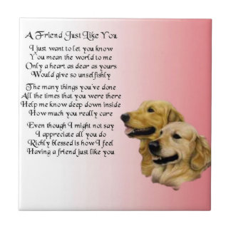 Golden Retriever - Friend Gedicht Tile Fliese
