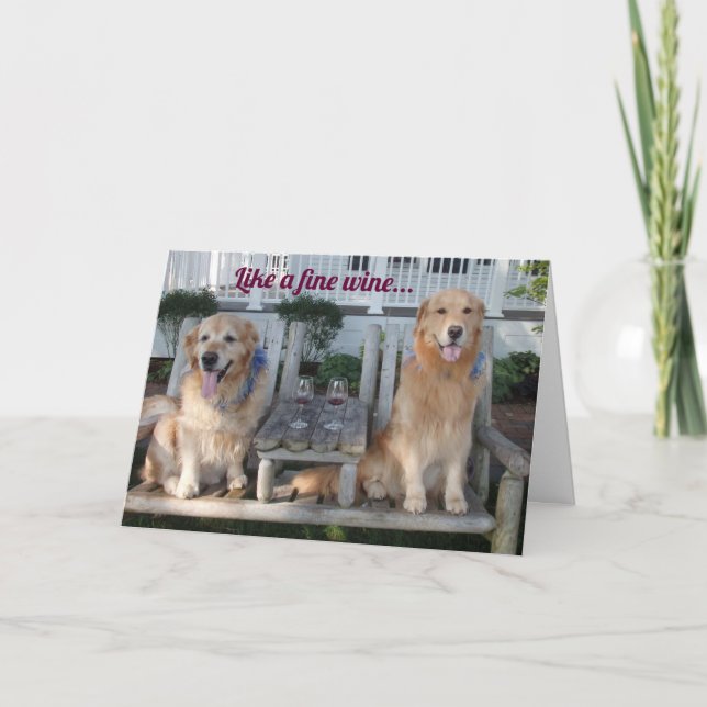Golden Retriever Frische Weinkultur und Erde Karte (Vorderseite)