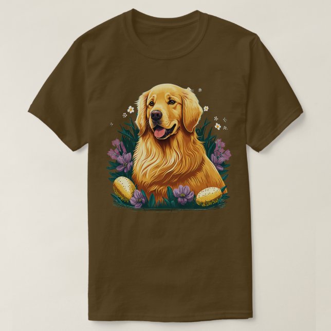 Golden Retriever frohe Ostertage T-Shirt (Design vorne)