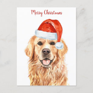 Golden Retriever Frohe Weihnachts Welpen Hund Feiertagspostkarte