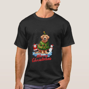 Golden Retriever Frohe Weihnachtsbaum Lichter Hund T-Shirt