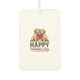 Golden Retriever Frohen Valentinstag Autolufterfrischer