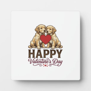 Golden Retriever Frohen Valentinstag Fotoplatte