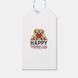 Golden Retriever Frohen Valentinstag Geschenkanhänger