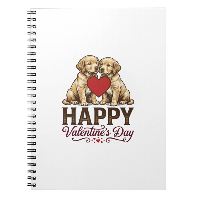 Golden Retriever Frohen Valentinstag Notizblock (Vorderseite)
