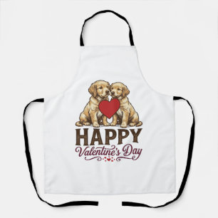 Golden Retriever Frohen Valentinstag Schürze