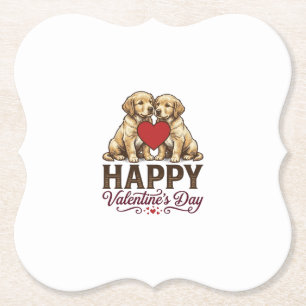 Golden Retriever Frohen Valentinstag Untersetzer