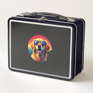 Golden Retriever für Kinder Jungen Mädchen Sonnenb Metall Brotdose