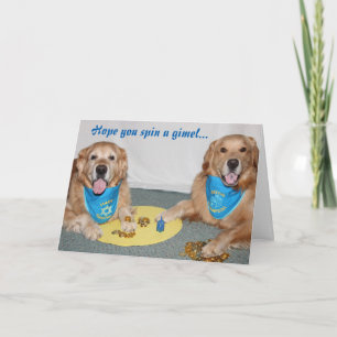 Golden Retriever Game von Dreidel Hanukkah Feiertagskarte