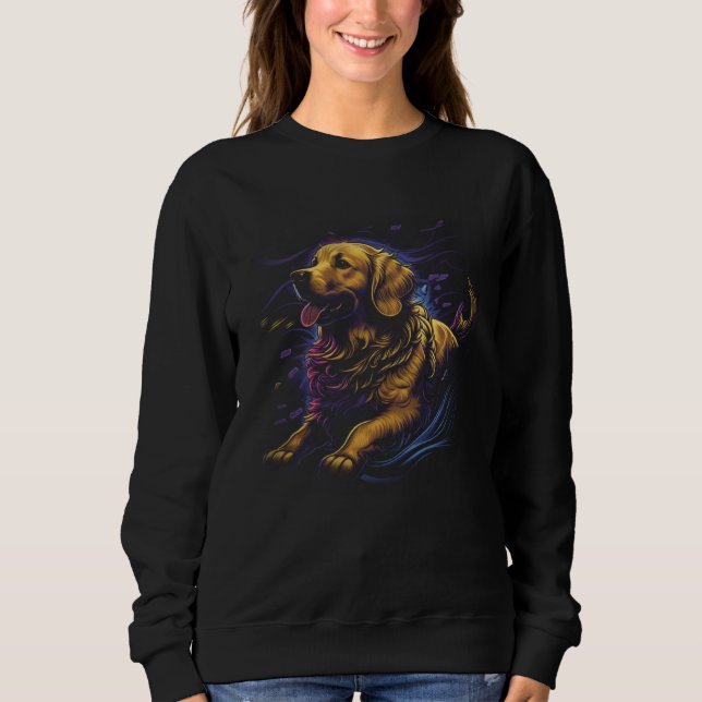 Golden Retriever Gaming Girl Who Loves Golden Retr Sweatshirt (Vorderseite)