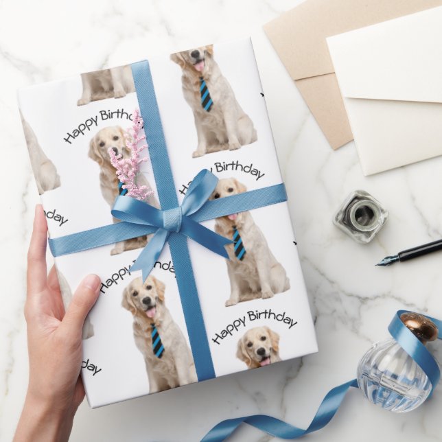 Golden Retriever Geburtstag Geschenkpapier (Schenken)