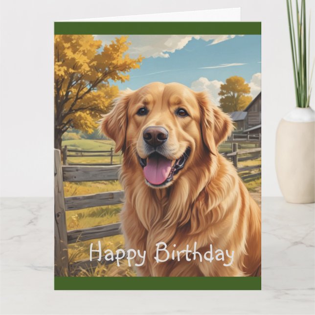 Golden Retriever Geburtstag Karte (Vorderseite)