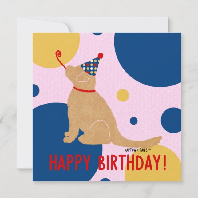 Golden Retriever Geburtstag Mitteilungskarte (Vorderseite)