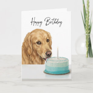 Golden Retriever Geburtstagskuchen Inspektor Karte