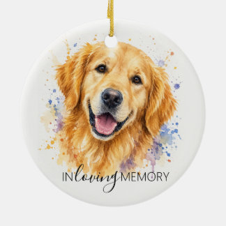 Golden Retriever Gedenk-Wasserfarbe Weihnachten Keramik Ornament