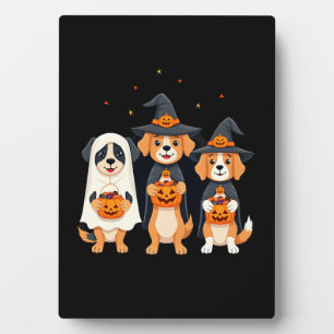 Golden Retriever Geist Halloween Süßigkeiten Oder  Fotoplatte