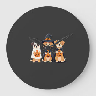 Golden Retriever Geist Halloween Süßigkeiten Oder Große Wanduhr