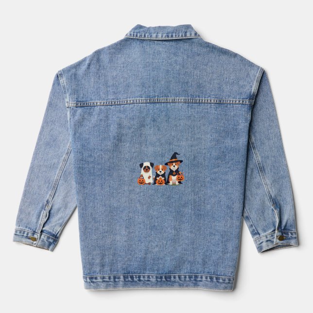 Golden Retriever Geist Halloween Süßigkeiten Oder  Jeansjacke (Rückseite)