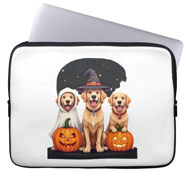Golden Retriever Geist Halloween Süßigkeiten Oder  Laptopschutzhülle (Vorderseite)