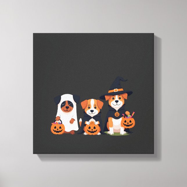 Golden Retriever Geist Halloween Süßigkeiten Oder  Leinwanddruck (Vorderseite)