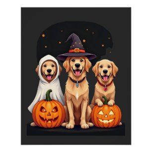 Golden Retriever Geist Halloween Süßigkeiten Oder  Poster