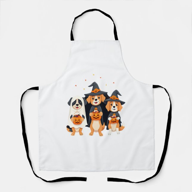 Golden Retriever Geist Halloween Süßigkeiten Oder  Schürze (Vorderseite)