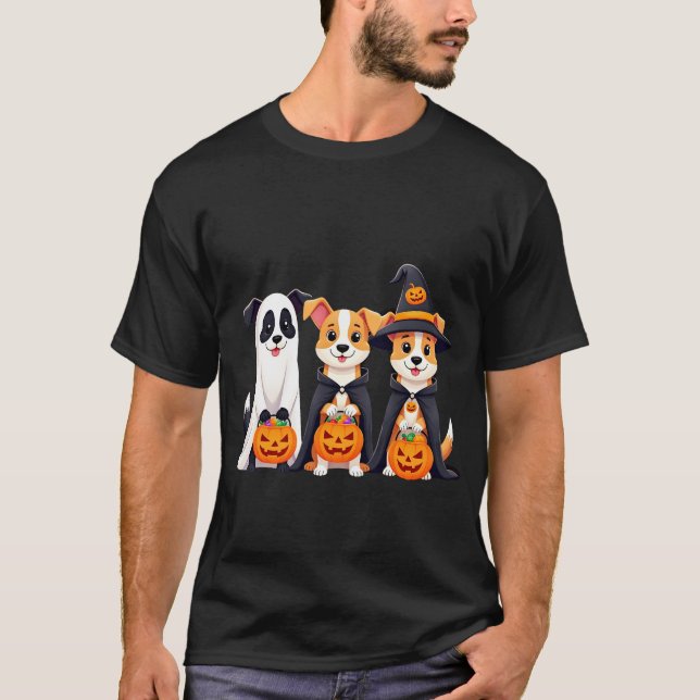 Golden Retriever Geist Halloween Süßigkeiten Oder  T-Shirt (Vorderseite)