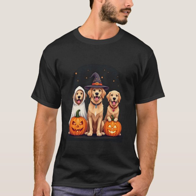 Golden Retriever Geist Halloween Süßigkeiten Oder  T-Shirt (Vorderseite)