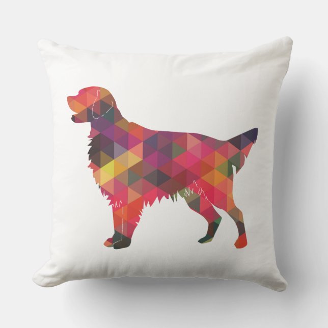 Golden Retriever Geometric Pattern Silhouette Kissen (Vorderseite)