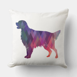 Golden Retriever Geometric Pattern Silhouette Kissen
