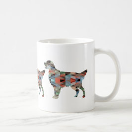 Golden Retriever Geometric Pattern Silhouette Tasse