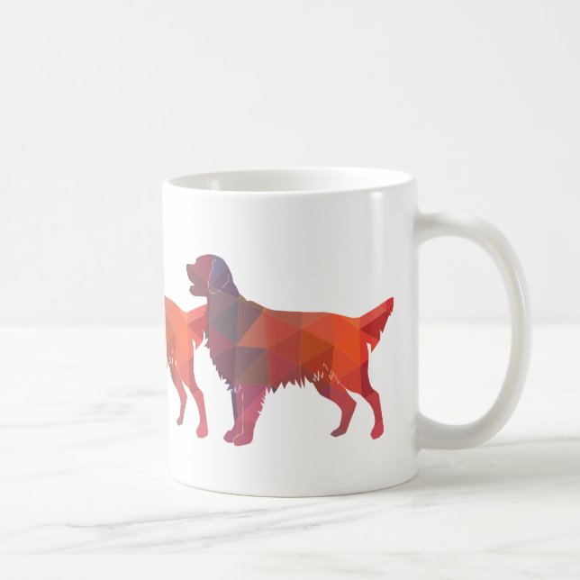 Golden Retriever Geometric Pattern Silhouette Tasse (Rechts)