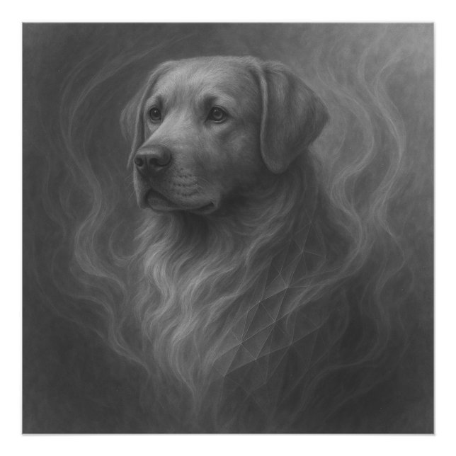 Golden Retriever GeoRealism Portrait – Calm and Lo Fotodruck (Vorne)