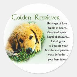 Golden Retriever Geschenke Runder Aufkleber